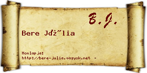Bere Júlia névjegykártya