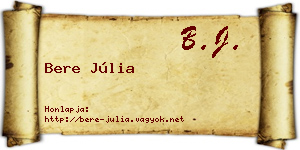 Bere Júlia névjegykártya